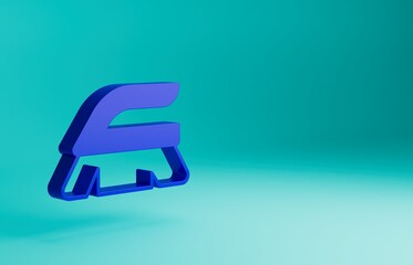 Blue Brush for cleaning icon isolated on blue background. Cleaning service concept. Minimalism concept. 3D render illustration