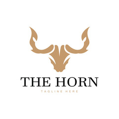 Horns Logo, Long Horned Texas Bull Bull Vector, West Country Old Vintage Design, Silhouette Illustration Icon