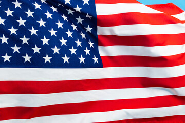 Close up of American flag background