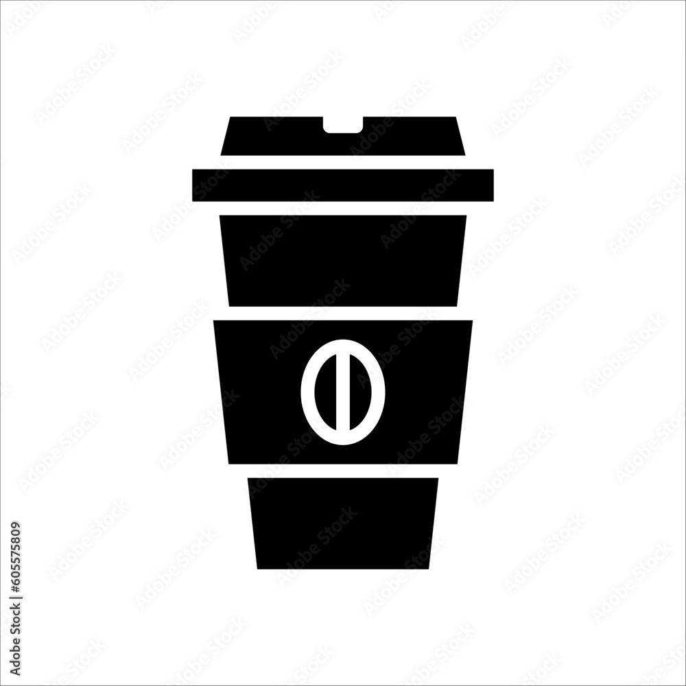 Aufkleber solid vector icon for coffee cup which can be used various design projects.
