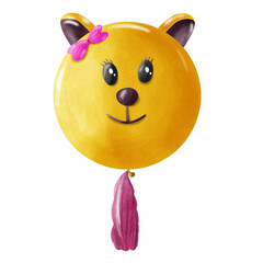 Cute cat balloon for party idea & birthday card decoration.