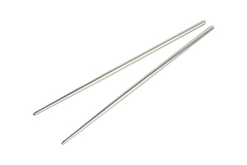 reusable stainless steel chopsticks isolated from background