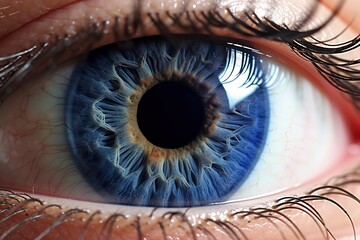 Close up detail beautiful female eye macro, Generative AI