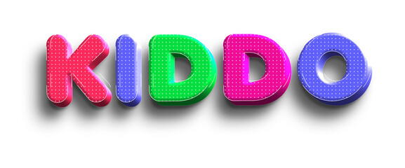 Children day Kiddo 3d colorful text cutout