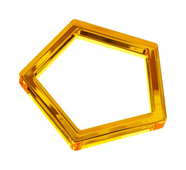 Hexagonal frame icon 3d render cutout