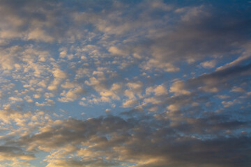 Colorful sunset on a spring evening.