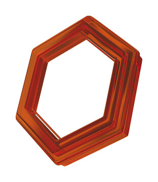 Hexagonal frame icon 3d render cutout