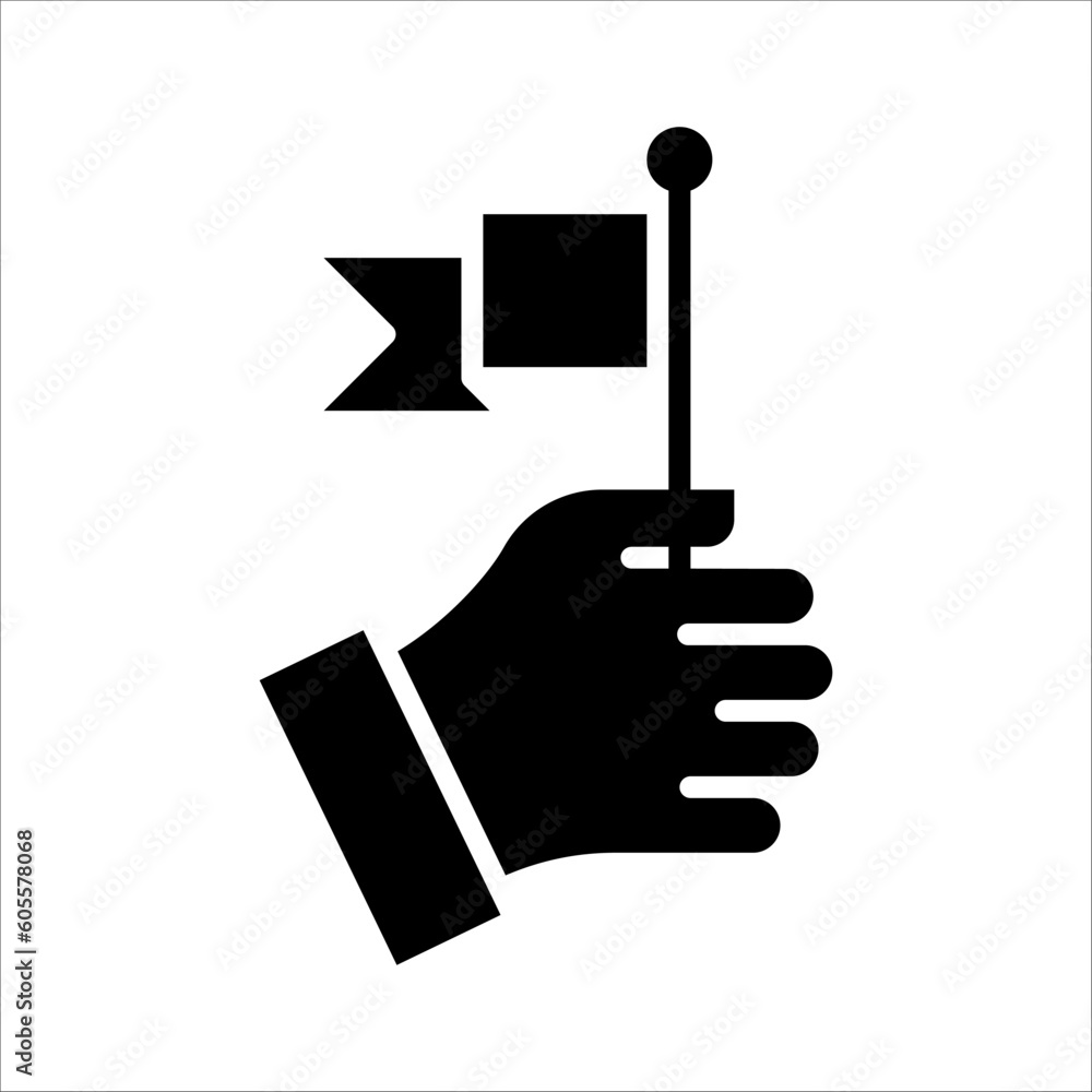 Aufkleber solid vector icon for leading flag which can be used various design projects.