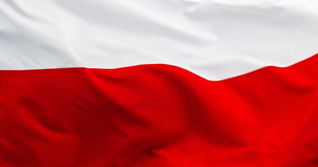 Close up of Poland flag background