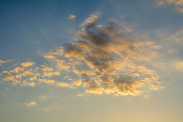 Colorful sunset on a spring evening.
