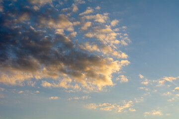 Colorful sunset on a spring evening.