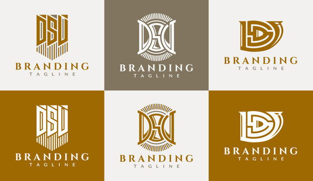Elegance initial DSV logo design set