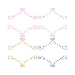 WEDDING DAY ORNAMENTAL FRAMES, LABELS COLLECTION ISOLATED ON WHITE