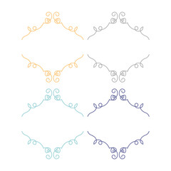 WEDDING DAY ORNAMENTAL FRAMES, LABELS COLLECTION ISOLATED ON WHITE