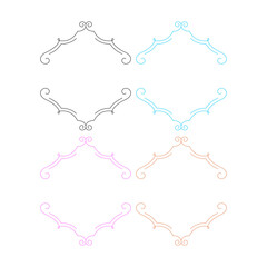 WEDDING DAY ORNAMENTAL FRAMES, LABELS COLLECTION ISOLATED ON WHITE