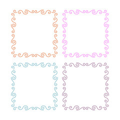 WEDDING DAY ORNAMENTAL FRAMES, LABELS COLLECTION ISOLATED ON WHITE