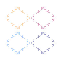 WEDDING DAY ORNAMENTAL FRAMES, LABELS COLLECTION ISOLATED ON WHITE