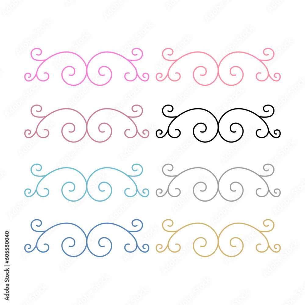 Wall mural CREATIVE ORNAMENTAL BORDERS PERFECT FOR WEDDING INVITATIONS