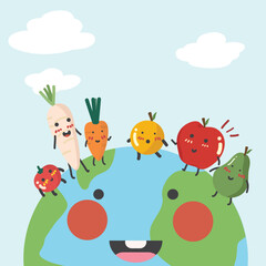 Cute Happy World Food Day Illustration Campaign