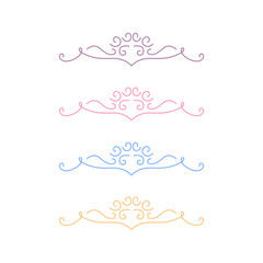 Luxury Wedding Ornaments Collection isolated on White