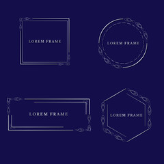 silver set of flourish frame  design