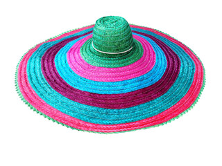 Fototapeta na wymiar straw hat isolated on white background fashion hats in summer style
