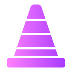 traffic cone gradient icon
