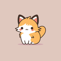 Vector logo illustration of a cute baby animal, in a cartoon style