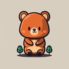 Vector logo illustration of a cute baby animal, in a cartoon style