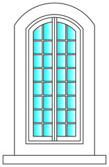 Antique Window, vector, true to scale, castle, facade, customizable