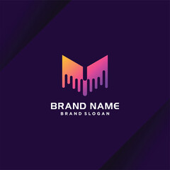 Fototapeta premium letter M logo design vector with modern creative style concept
