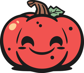 Halloween pumpkin icon flat vector illustration