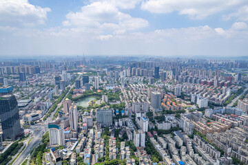 Fototapeta na wymiar Aerial photography of urban buildings in Tianyuan District, Zhuzhou, China