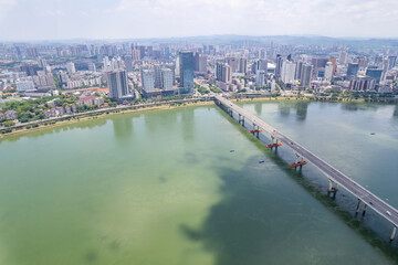 Fototapeta na wymiar Cityscape of Lusong District, Zhuzhou City, China