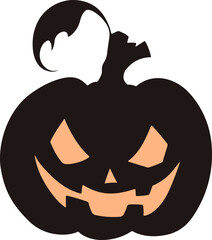 Halloween pumpkin icon flat vector illustration