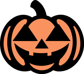 Halloween pumpkin icon flat vector illustration