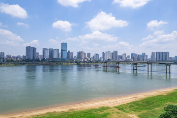 Cityscape of Lusong District, Zhuzhou City, China
