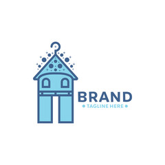 Laundry house logo. Unique, modern, simple.