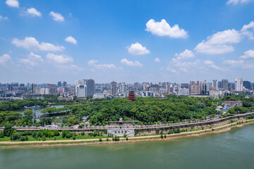 Fototapeta na wymiar Aerial photography of Shennong Park in Zhuzhou, China