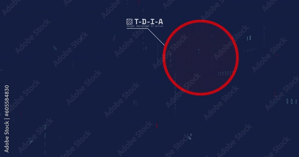 Poster animation of airplane, circle over binary codes and computer language against abstract background