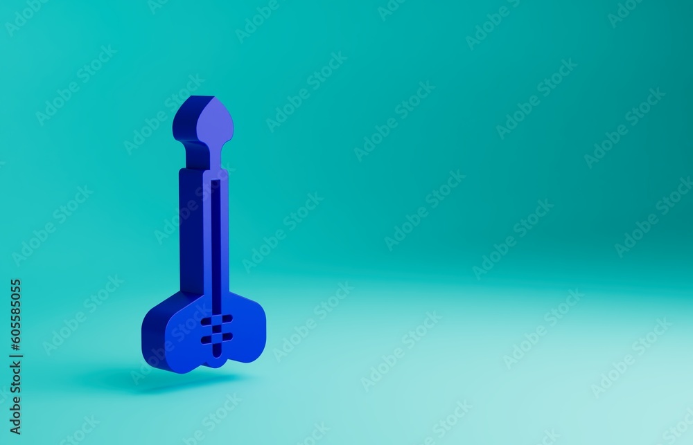 Sticker blue arrow icon isolated on blue background. minimalism concept. 3d render illustration