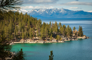 Blue Water and the Sierra Nevada Mountains, Lake Tahoe