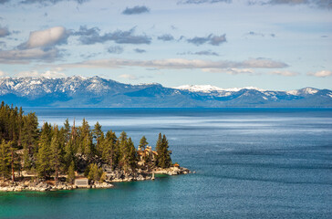 Blue Water and the Sierra Nevada Mountains, Lake Tahoe