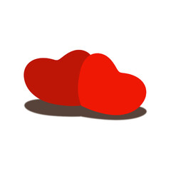 red heart on white