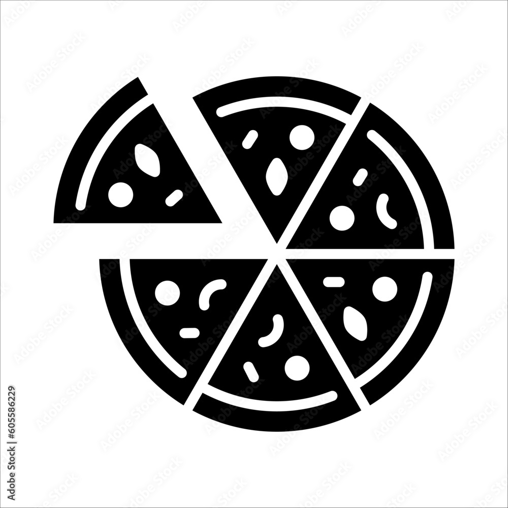Aufkleber solid vector icon for pizza which can be used various design projects.