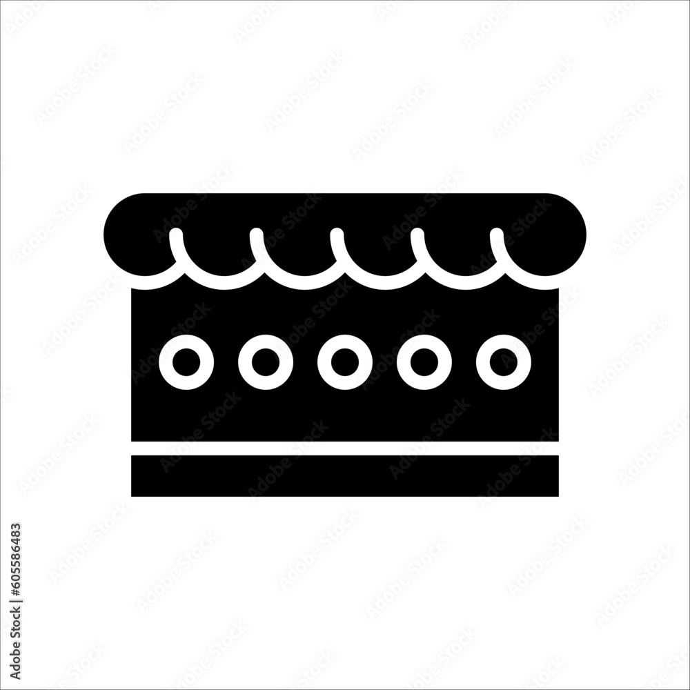 Poster solid vector icon for cake which can be used various design projects.