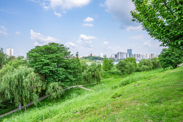 Fototapeta na wymiar Ecological Landscape of Urban Green Space in Xiangjiang Scenic Belt, Zhuzhou, China