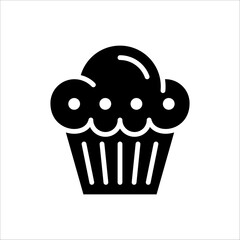 Solid vector icon for cupcake which can be used various design projects.