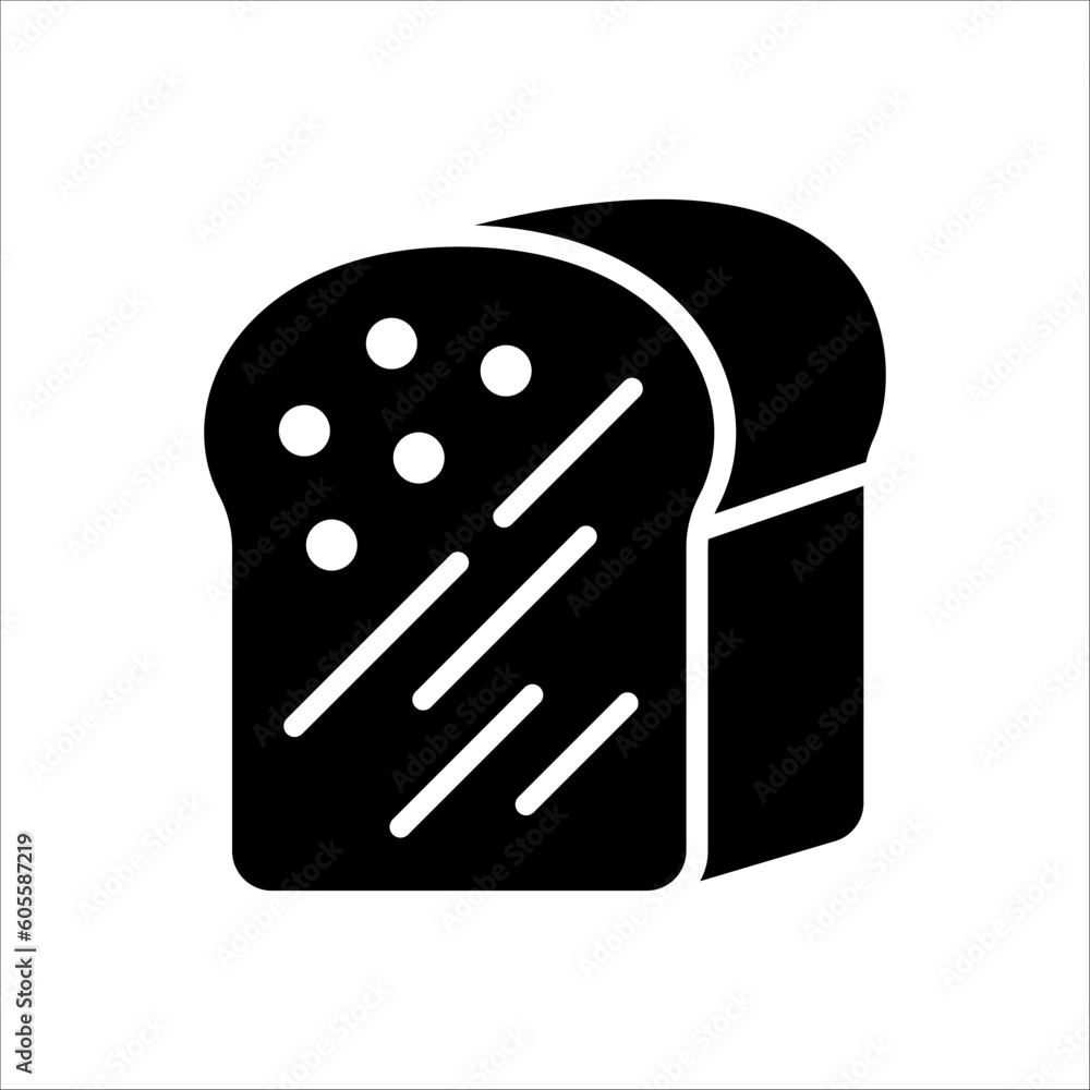 Poster solid vector icon for bread which can be used various design projects.