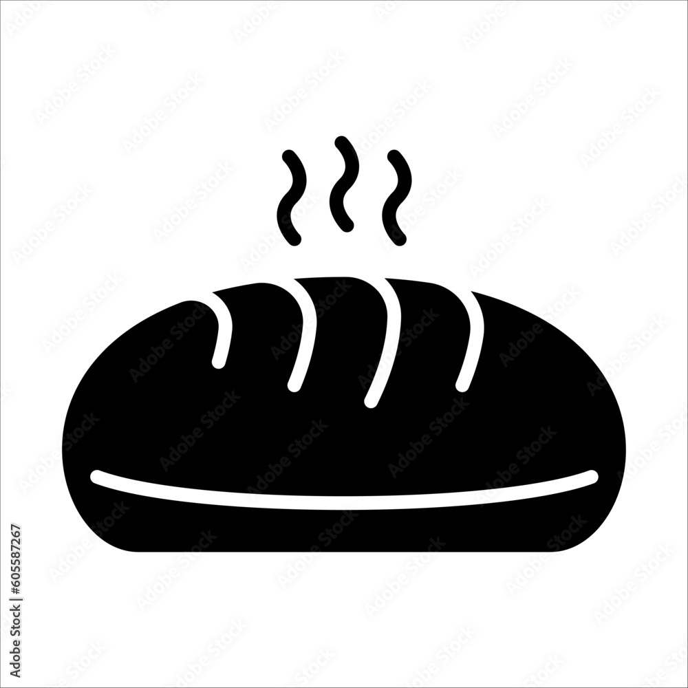 Poster solid vector icon for bread which can be used various design projects.